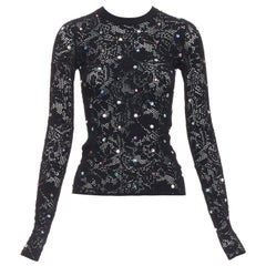 LOUIS VUITTON 2024 pullover nero multiclore Jewell in pizzo floreale S