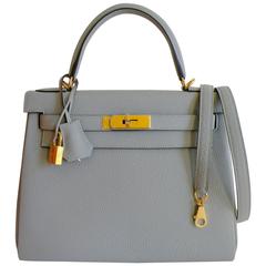 Hermes Kelly Bag 28cm Gris Mouette Togo Gold Hardware