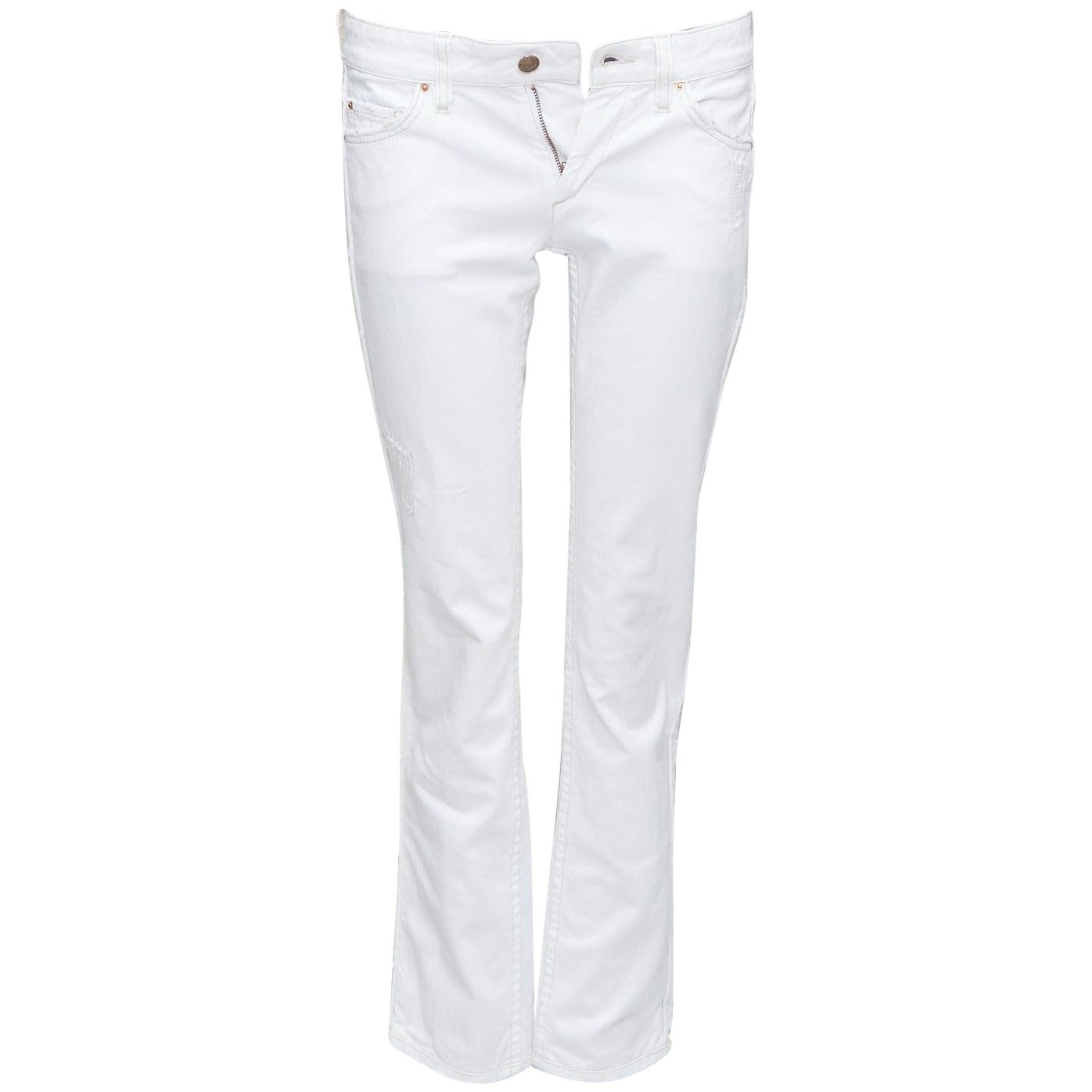 ISABEL MARANT ETOILE white cotton blend rope applique jeans FR36 S For Sale