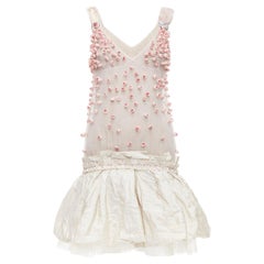 rare LOUIS VUITTON Marc Jacobs 2007 Runway pink rosebud embellished dress FR36 S