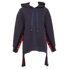 STELLA MCCARTNEY 2017 All Is Love langer schwarzer Baumwollpullover aus marineblauer Baumwolle IT36 XXS