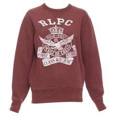 POLO RALPH LAUREN burgundy varsity cotton fleece sweatshirt XS