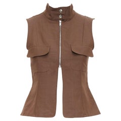 PALOMA WOOL brown linen organic cotton pocketed sleeveless top XS