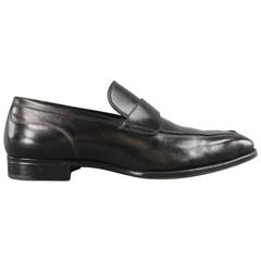 Men's GRAVATI Size 8 Black Leather Strap Loafers