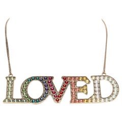 Gucci Alessandro Michele LOVED collana corta con ciondolo in cristallo sfumato arcobaleno
