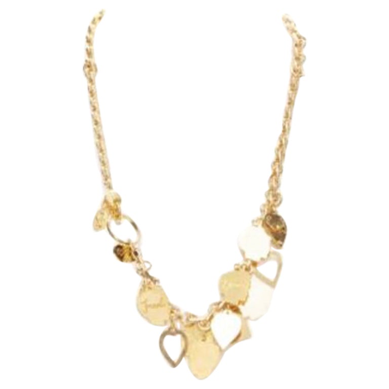 DSQUARED2 Collar rompecorazones con nombres de niño grabados en tono dorado vintage en venta