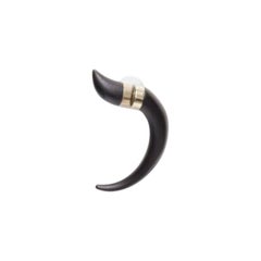 GIVENCHY Shark Tooth black silver magnet horn earring Single
