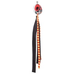 MIU MIU red silver plastic film hoop ribbon clip on statement earring Single