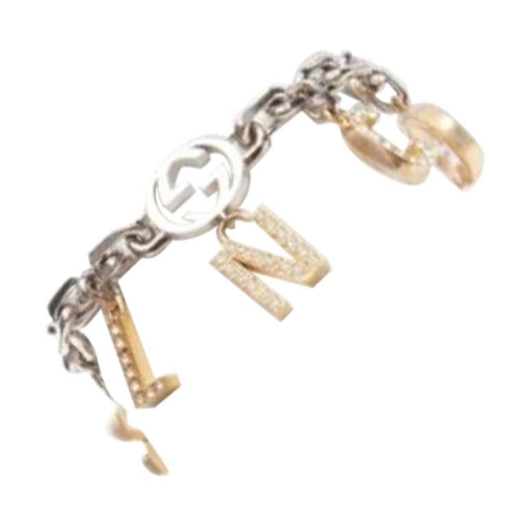 GUCCI BALENCIAGA 2021 Hacker Project gold silver GG B logo charms bracelet