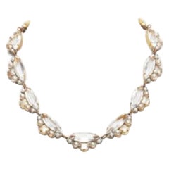 rare MEADHAM KIRCHHOFF Lilien Czech Runway crystal pearl studs necklace