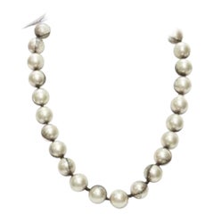 LANVIN ALBER ELBAZ cream pearl black mesh ribbon wrap princess necklace