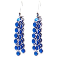 TOGA ARCHIVES blue rhinestone chandelier drop pierced earrings Pair