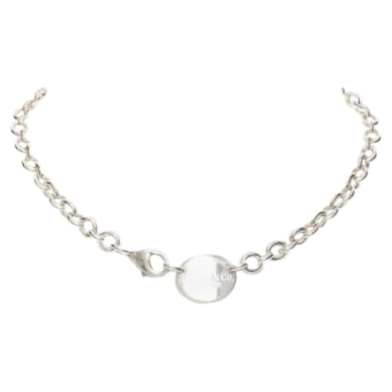 TIFFANY & CO sterling silver Return To pendent short choker necklace