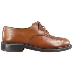 Men's J.M. WESTON Size 8 Tan Brown Leather Split Apron Toe Lace Up
