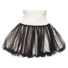 RENAISSANCE RENAISSANCE Qajar 2022 Le Pouf black tulle white puff skirt FR36 S