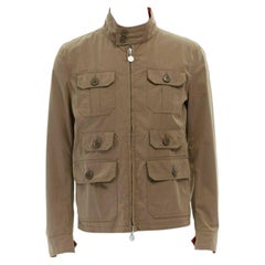 Moncler Colisee beige coton poche à rabat rouge veste de campagne réversible doublée de nylon