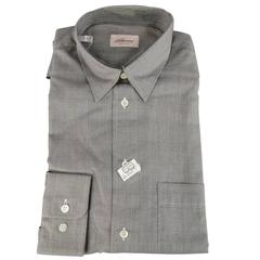 Men's New BRIONI SPORT Size L Grey Glenplaid Cotton Long Sleeve Shirt