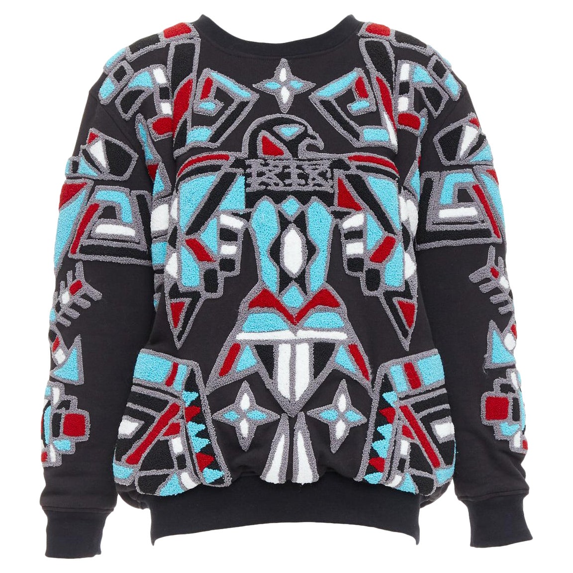 KTZ Pull à motif géométrique touffeté d'aigle métallique en vente
