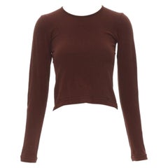COMME DES GARCONS 1997 Lumps Bumps Braunes Oberteil aus Nylonmischung mit Rundhalsausschnitt