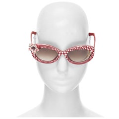 rare LOUIS VUITTON 2012 Kusama Vintage red white floral polka dots sunglasses
