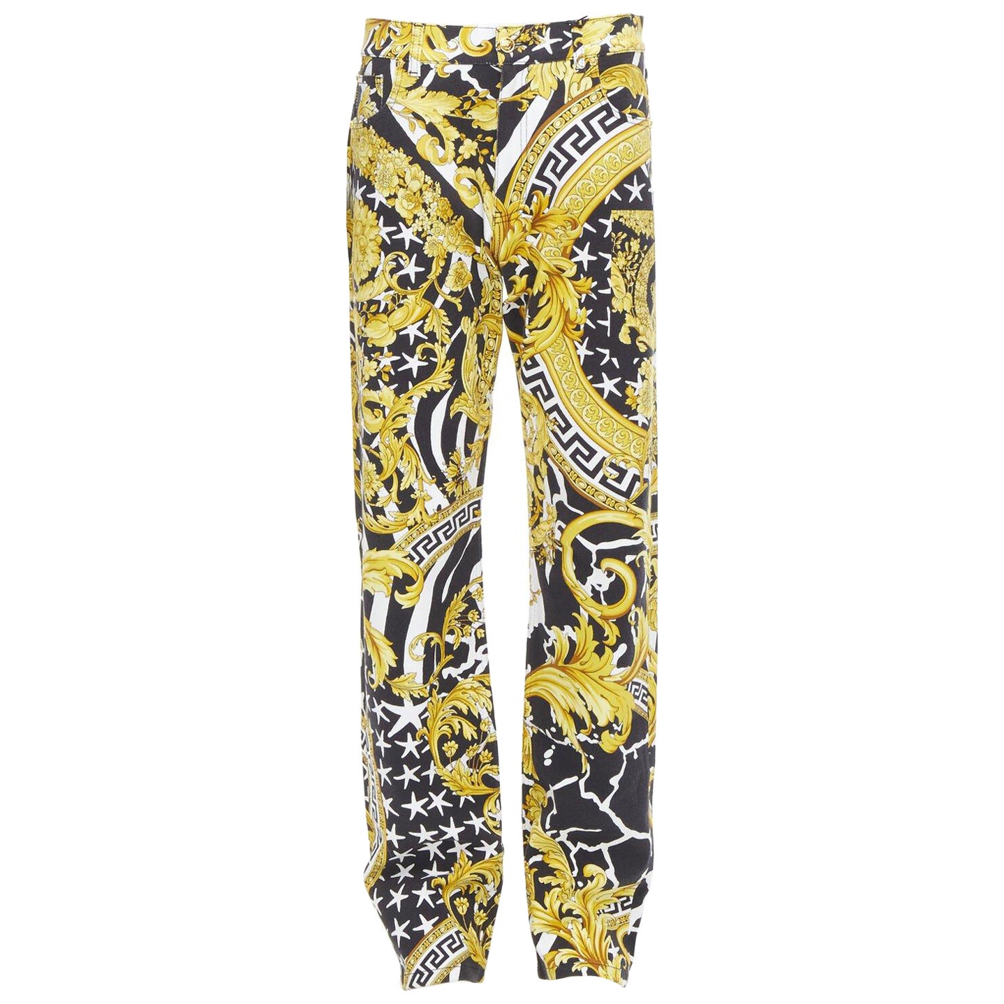 VERSACE Défilé 2019 Savage Barocco Gold Medusa clous de jean IT32