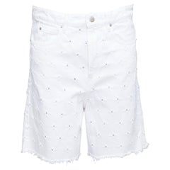ISABEL MARANT ETOILE Pantalones cortos vaqueros deshilachados con agujeros blancos Liny FR38 M