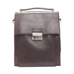 vintage FENDI brown buckle flap multi pocket top handle satchenl bag