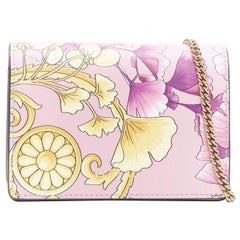 VERSACE Gingko Barocco rose or floral sac à bandoulière portefeuille
