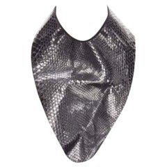 MAISON MARGIELA 2011 black scaled leather bib collar One Size