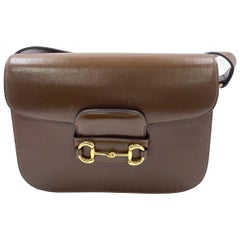 Gucci 1955 Horsebit Umhängetasche Karamell Braun Klein Leder