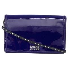 Roberto Cavalli Class Purple Patent Clutch/Shoulder Bag SHW 1