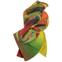 ISSEY MIYAKE S/S 1989 "Origami Pleats" Multicolor Ombre Sculptural Top Skirt Set 10