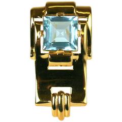 TrifarI Retro Aquamarine Clip Brooch 4