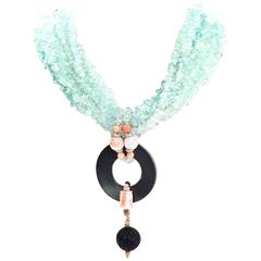 Evelyn Doura Ice Blue Multi-Strand Semi-Precious Stone Necklace 12