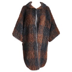 Bonnie Cashin for Sills Coat NOH Mohair Knit Leather Trim Museum Piece Rare OS