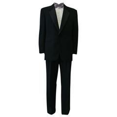 Gianfranco Ferre Black Wool Tuxedo Suit