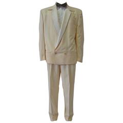 Gianni Versace Beige Wool Tuxedo Suit