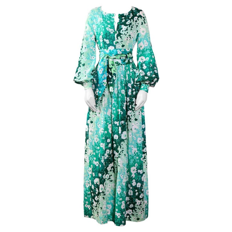 Balenciaga vintage 1970s boho spring summer cotton maxi dress For Sale ...