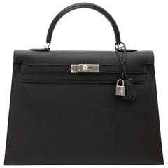 Brand New Hermes Kelly  Black  Epsom 35 PHW