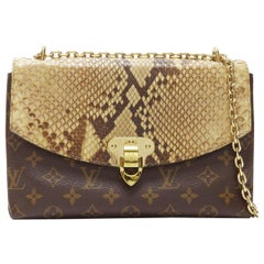 LOUIS VUITTON Saint Placide braune Monogram skalierte Lederklappentasche