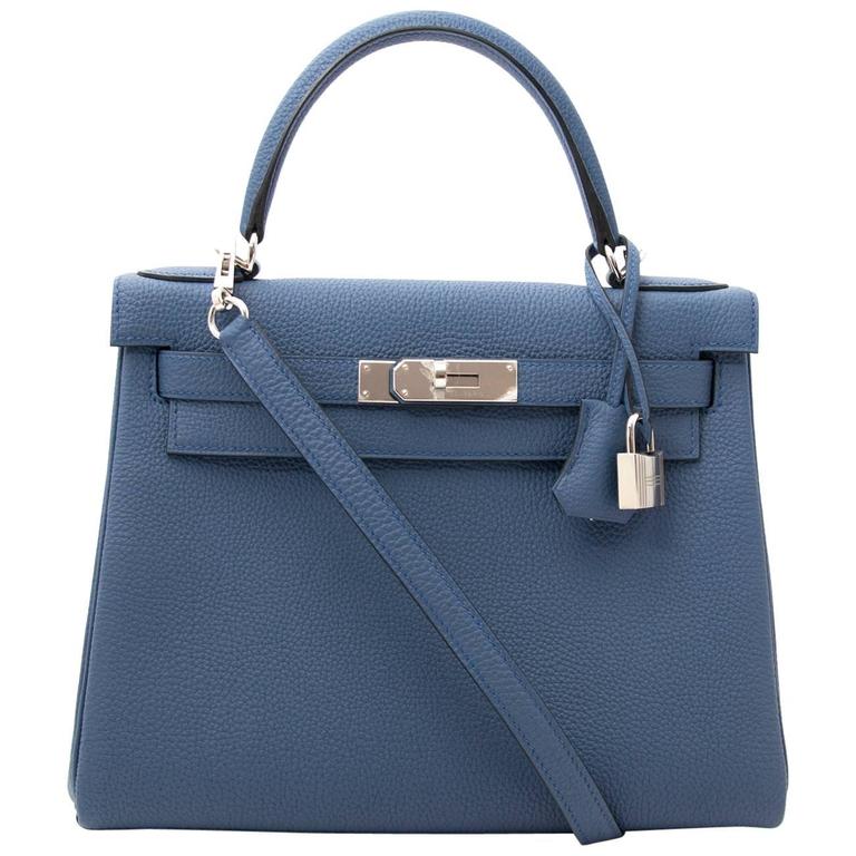 Hermès Kelly Pochette in Blue Agate