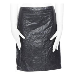 ANN DEMEULEMEESTER black polyethylene plastic bin bag mini skirt FR38 M