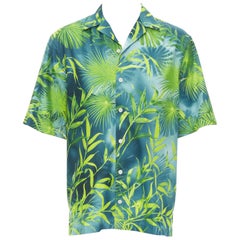 VERSACE 2020 Iconic JLo Jungle print green tropical print shirt EU38 S