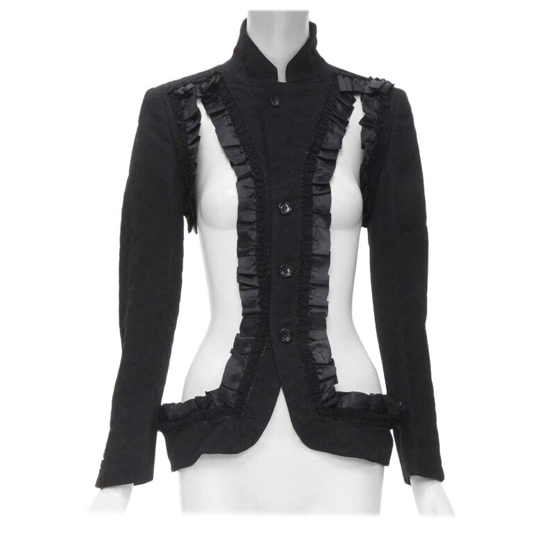 COMME DES GARCONS 2008 Runway Bad Taste ruffle cut out deconstructed blazer S