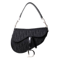 Borsa A Spalla Dior Saddle Vintage Oblique Nera