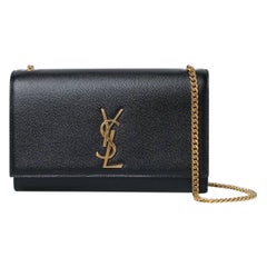 Borsa a Spalla Saint Laurent Kate Medium Granulata Nera, Borsa a Spalla