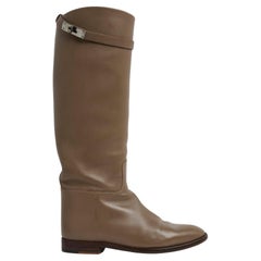 Hermès Bottes Jumping EU39.5 Taupe Pelle Kelly Stivali UK6 US8.5 Hermès