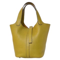 Borsa a Mano Hermès Picotin 18 Clemence Vert Anis