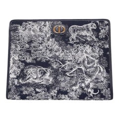 Borse a Mano Dior Pochette Dea Toile De Jouy Reverse Blu