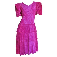 Mary McFadden Couture Silk Dress 1980s